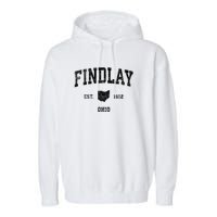 Findlay Ohio Oh Vintage Established Sports Design Garment-Dyed Fleece Hoodie