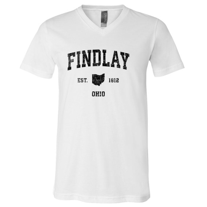 Findlay Ohio Oh Vintage Established Sports Design V-Neck T-Shirt