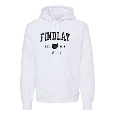 Findlay Ohio Oh Vintage Established Sports Design Premium Hoodie