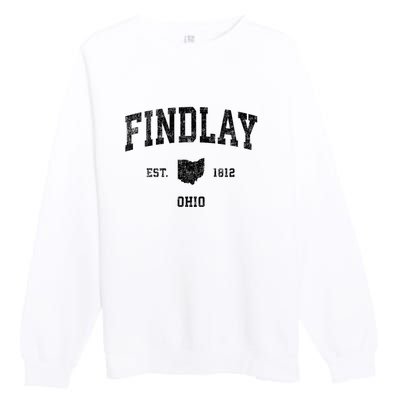 Findlay Ohio Oh Vintage Established Sports Design Premium Crewneck Sweatshirt