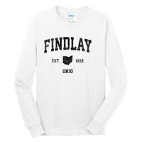 Findlay Ohio Oh Vintage Established Sports Design Tall Long Sleeve T-Shirt