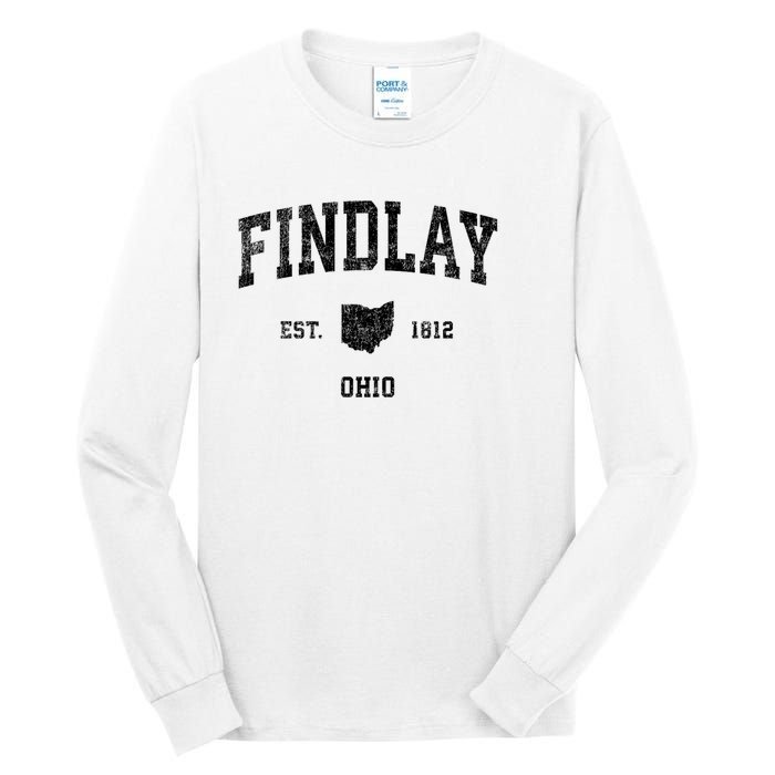 Findlay Ohio Oh Vintage Established Sports Design Tall Long Sleeve T-Shirt