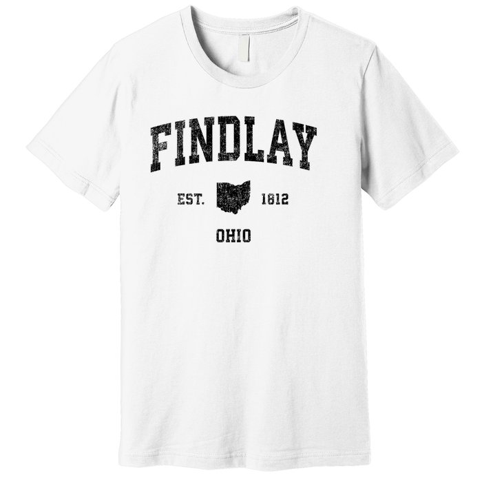 Findlay Ohio Oh Vintage Established Sports Design Premium T-Shirt