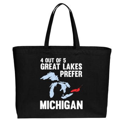 Four Out of Five Great Lakes Prefer Michigan Tee Cotton Canvas Jumbo Tote