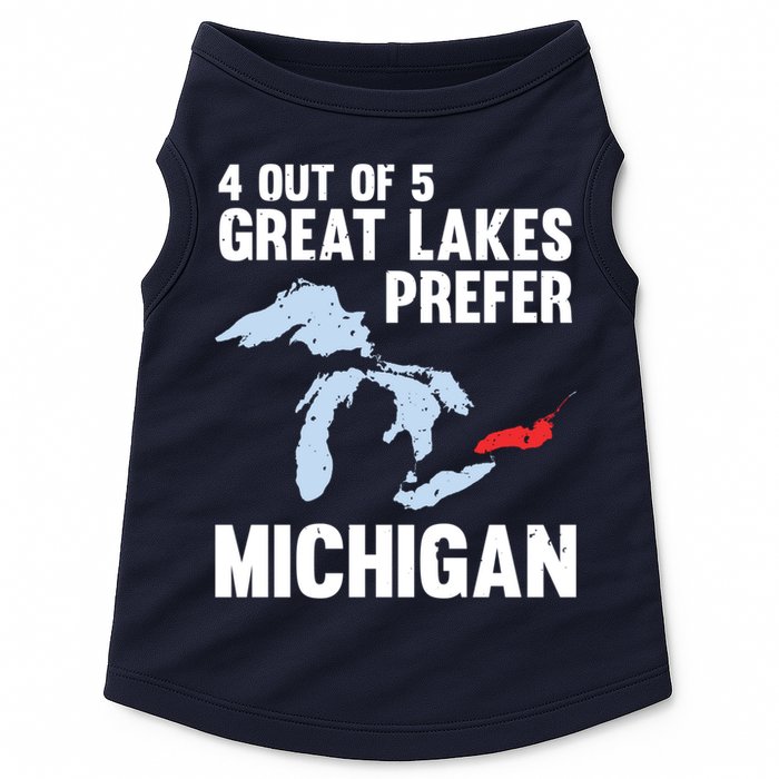 Four Out of Five Great Lakes Prefer Michigan Tee Doggie Tank