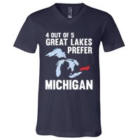 Four Out of Five Great Lakes Prefer Michigan Tee V-Neck T-Shirt