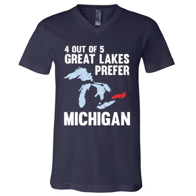 Four Out of Five Great Lakes Prefer Michigan Tee V-Neck T-Shirt