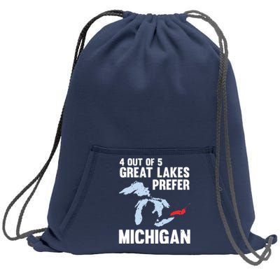 Four Out of Five Great Lakes Prefer Michigan Tee Sweatshirt Cinch Pack Bag