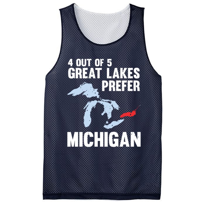 Four Out of Five Great Lakes Prefer Michigan Tee Mesh Reversible Basketball Jersey Tank