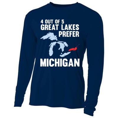 Four Out of Five Great Lakes Prefer Michigan Tee Cooling Performance Long Sleeve Crew