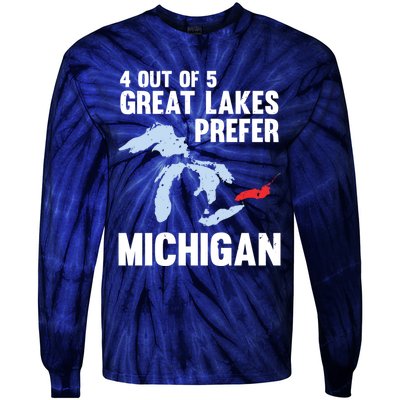 Four Out of Five Great Lakes Prefer Michigan Tee Tie-Dye Long Sleeve Shirt