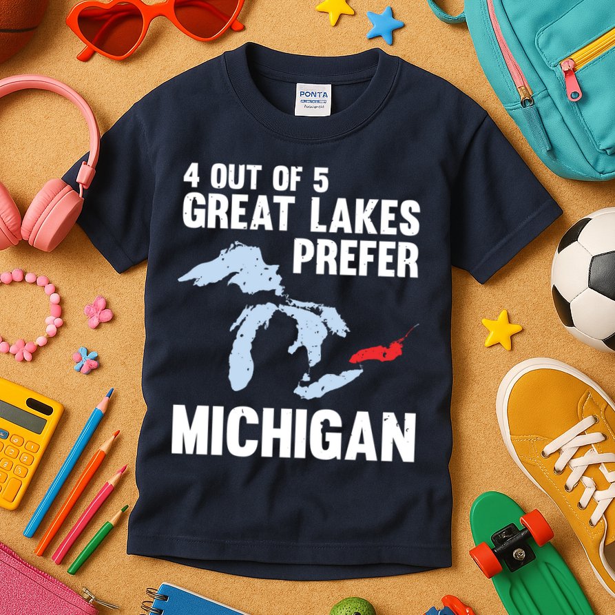 Four Out of Five Great Lakes Prefer Michigan Tee Kids T-Shirt