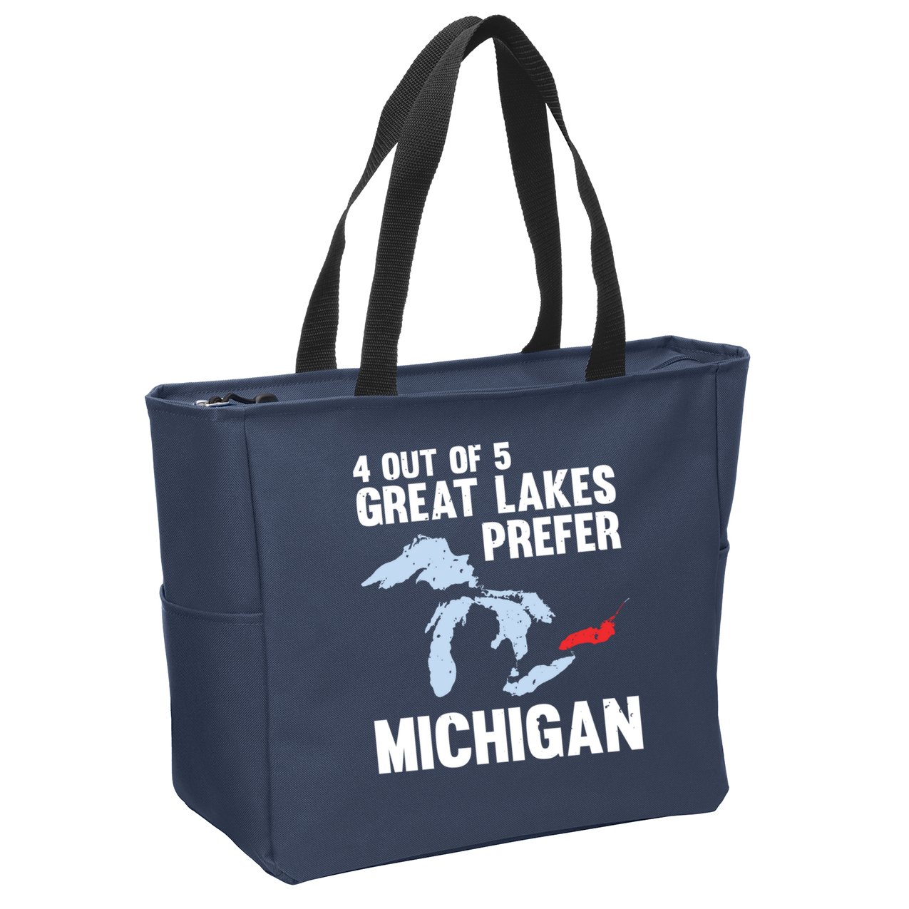 Four Out of Five Great Lakes Prefer Michigan Tee Zip Tote Bag