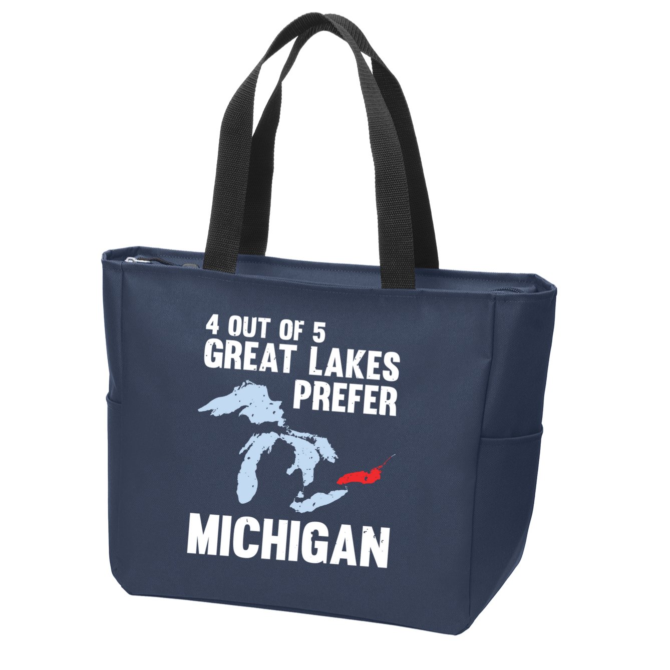 Four Out of Five Great Lakes Prefer Michigan Tee Zip Tote Bag