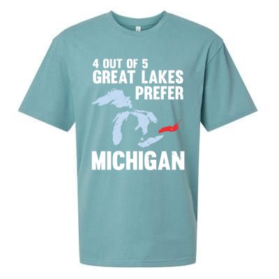 Four Out of Five Great Lakes Prefer Michigan Tee Sueded Cloud Jersey T-Shirt