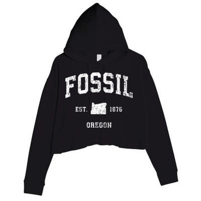 Fossil Oregon OR Vintage Athletic Sports Crop Fleece Hoodie