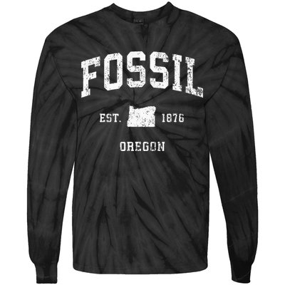 Fossil Oregon OR Vintage Athletic Sports Tie-Dye Long Sleeve Shirt