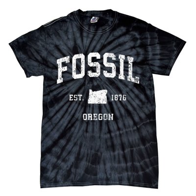 Fossil Oregon OR Vintage Athletic Sports Tie-Dye T-Shirt