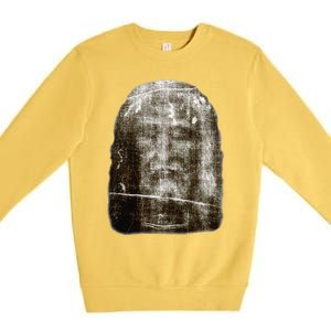 Face Of Our Lord Jesus Christ From The Holy Shroud Of Turin Premium Crewneck Sweatshirt