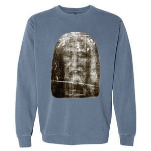 Face Of Our Lord Jesus Christ From The Holy Shroud Of Turin Garment-Dyed Sweatshirt