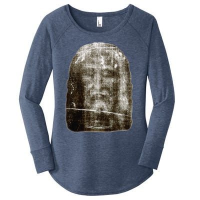 Face Of Our Lord Jesus Christ From The Holy Shroud Of Turin Women's Perfect Tri Tunic Long Sleeve Shirt