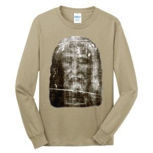 Face Of Our Lord Jesus Christ From The Holy Shroud Of Turin Tall Long Sleeve T-Shirt