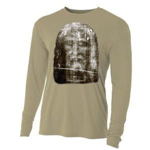 Face Of Our Lord Jesus Christ From The Holy Shroud Of Turin Cooling Performance Long Sleeve Crew