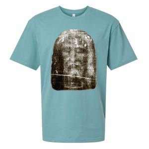 Face Of Our Lord Jesus Christ From The Holy Shroud Of Turin Sueded Cloud Jersey T-Shirt