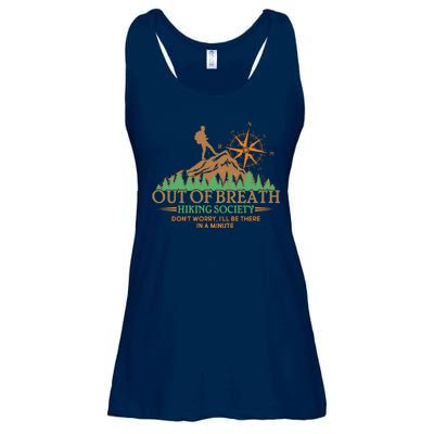 Funny Out Of Breath Hiking Society Dont Worry Ill Be There In A Minute Ladies Essential Flowy Tank