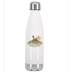 Funny Out Of Breath Hiking Society Dont Worry Ill Be There In A Minute Stainless Steel Insulated Water Bottle