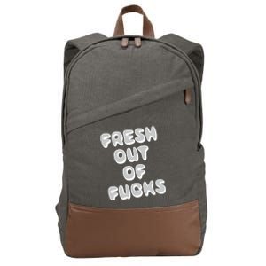 Fresh Out Of Fucks Cotton Canvas Backpack