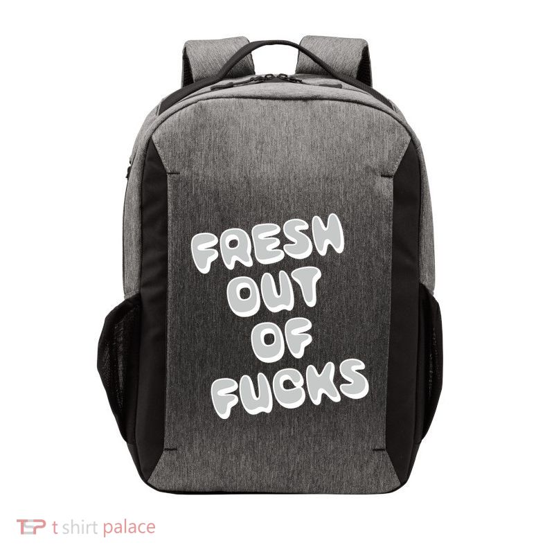 Fresh Out Of Fucks Vector Backpack