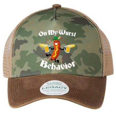 Funny Oktoberfest On My Wurst Behavior Legacy Tie Dye Trucker Hat