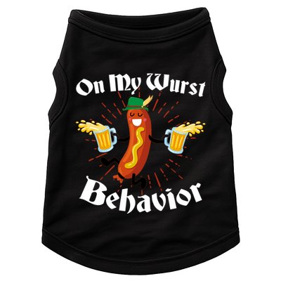Funny Oktoberfest On My Wurst Behavior Doggie Tank