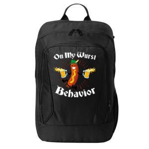 Funny Oktoberfest On My Wurst Behavior City Backpack