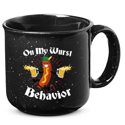 Funny Oktoberfest On My Wurst Behavior 15oz Campfire Ceramic Mug