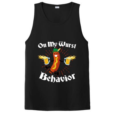 Funny Oktoberfest On My Wurst Behavior PosiCharge Competitor Tank