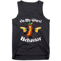 Funny Oktoberfest On My Wurst Behavior Tank Top