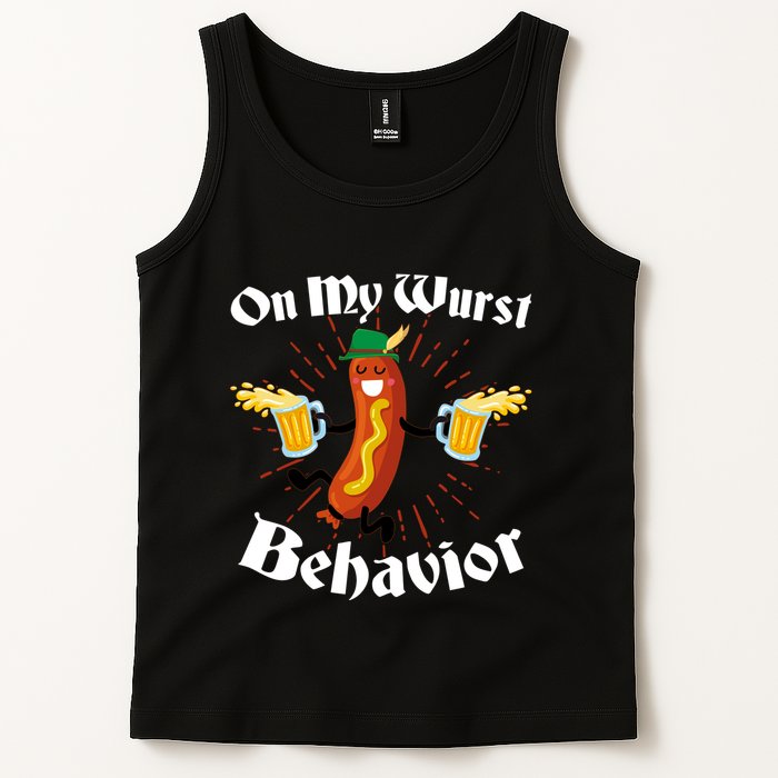 Funny Oktoberfest On My Wurst Behavior Tank Top