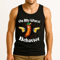 Funny Oktoberfest On My Wurst Behavior Tank Top