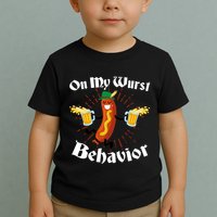 Funny Oktoberfest On My Wurst Behavior Toddler T-Shirt