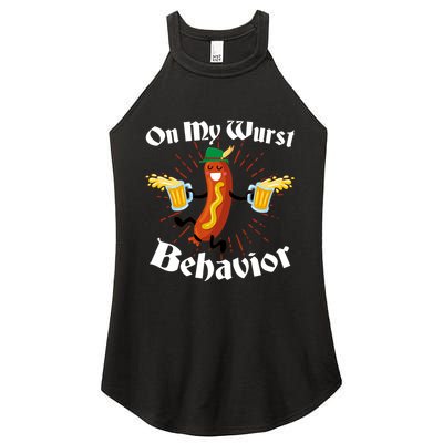 Funny Oktoberfest On My Wurst Behavior Women's Perfect Tri Rocker Tank