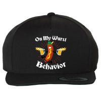 Funny Oktoberfest On My Wurst Behavior Wool Snapback Cap
