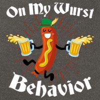 Funny Oktoberfest On My Wurst Behavior Cotton Canvas Backpack