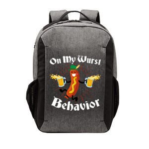 Funny Oktoberfest On My Wurst Behavior Vector Backpack