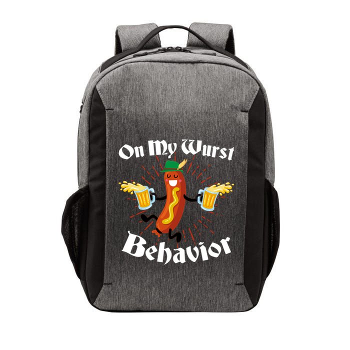 Funny Oktoberfest On My Wurst Behavior Vector Backpack
