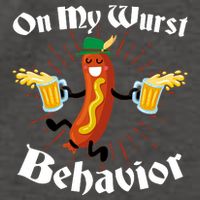 Funny Oktoberfest On My Wurst Behavior Vector Backpack