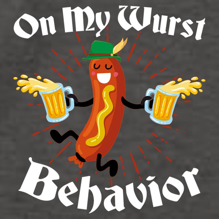 Funny Oktoberfest On My Wurst Behavior Vector Backpack