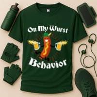 Funny Oktoberfest On My Wurst Behavior Performance Shirt