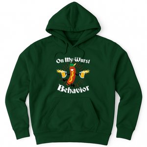 Funny Oktoberfest On My Wurst Behavior Hoodie